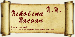 Nikolina Mačvan vizit kartica